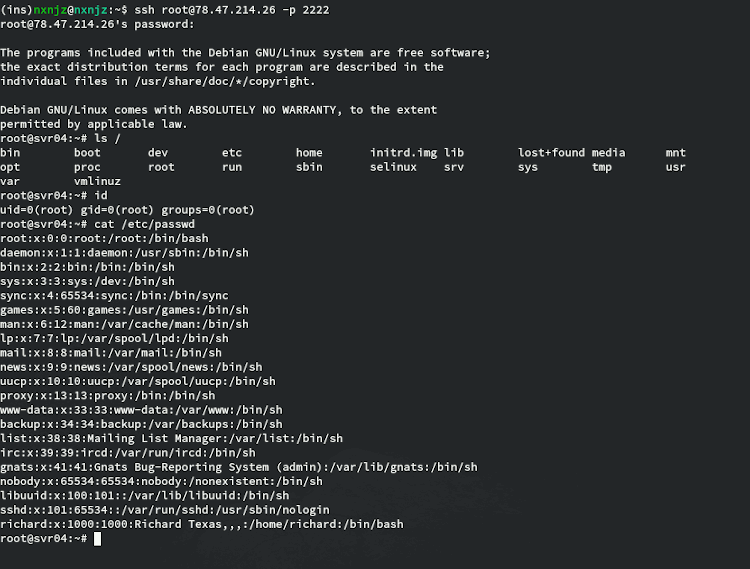 connecting to ssh honeypot and interacting